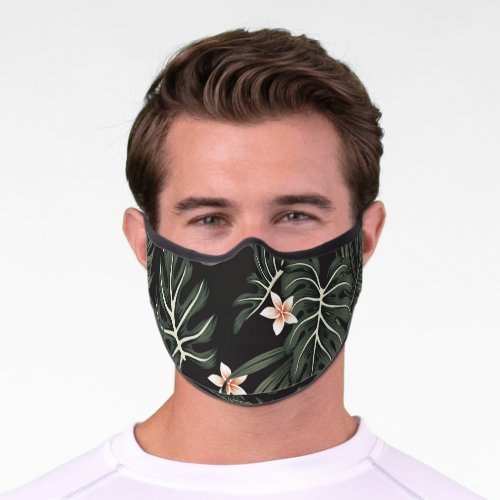 Tropical Night Flora Exotic Vintage Premium Face Mask