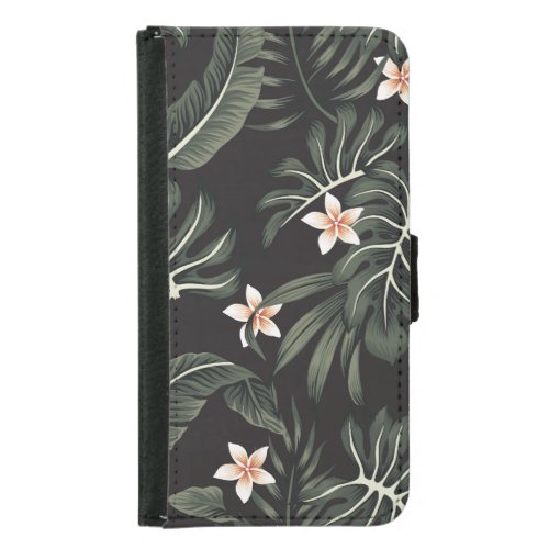 Tropical Night Flora Exotic Vintage Samsung Galaxy S5 Wallet Case