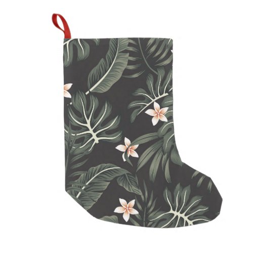 Tropical Night Flora Exotic Vintage Small Christmas Stocking