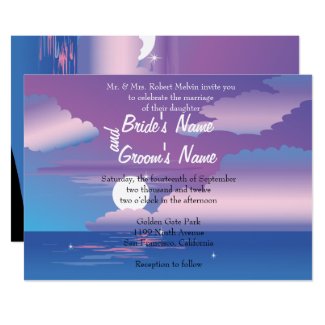 Tropical Night  Floral Wedding Invitation