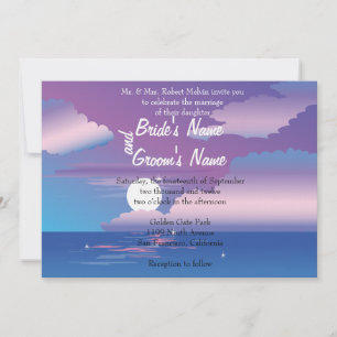 Tropical Night Floral Wedding Invitation