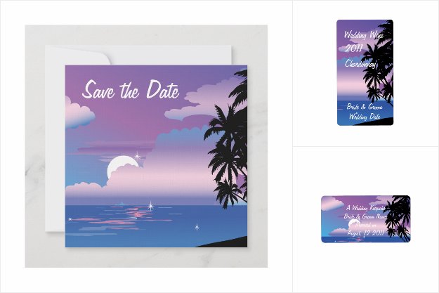 Tropical Night Ocean Wedding