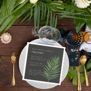 Tropical Night Palm Leaf Fun Facts About Couple Napkins