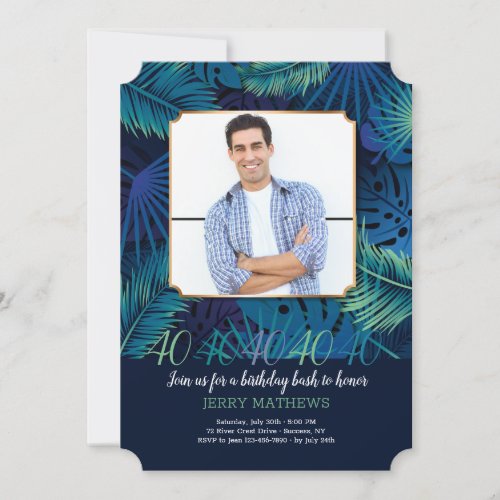 Tropical Night Photo Invitation