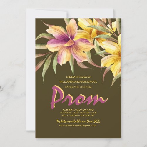 Tropical Night Prom Invitation