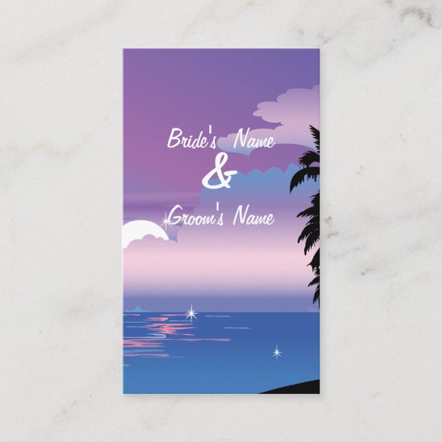 Tropical Night  Website Wedding Card (Front)