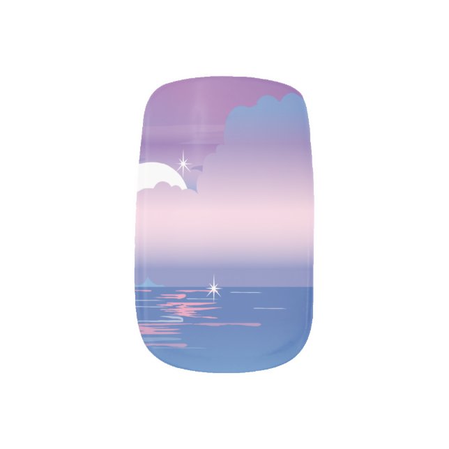 Tropical Night Wedding Minx Nail Art (Left Thumb)