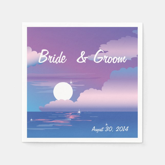 Tropical Night Wedding Napkins (Front)