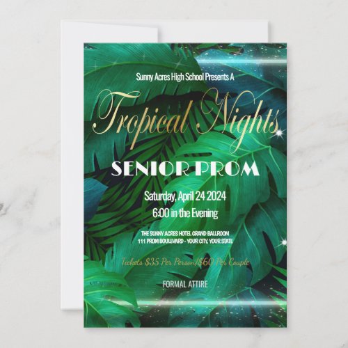Tropical Nights Prom High School Invitation