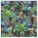 Tropical Nocturnal Animals come to life Fabric
