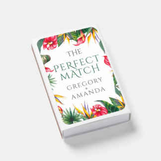 Tropical Oases Flowers Wedding Matchboxes