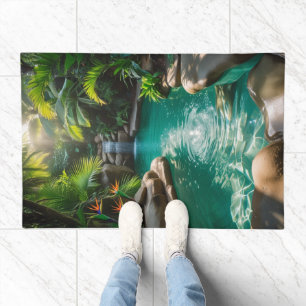 tropical oasis landscape doormat