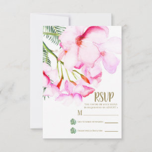 Tropical Oasis Pink Green Hawaiian Floral RSVP