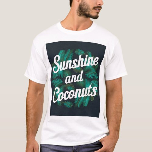 Tropical Oasis T_Shirts Sunshine and Coconuts  T_Shirt