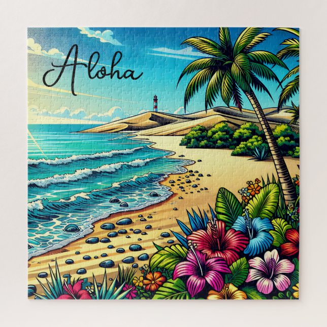 Tropical Ocean Aloha Vacation  Jigsaw Puzzle (Vertical)