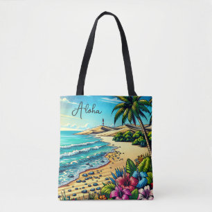 Tropical Ocean Aloha Vacation Tote Bag
