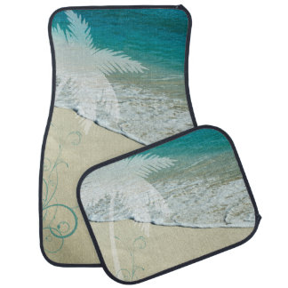 Tropical Ocean and Palm Tree Car Floor Mat