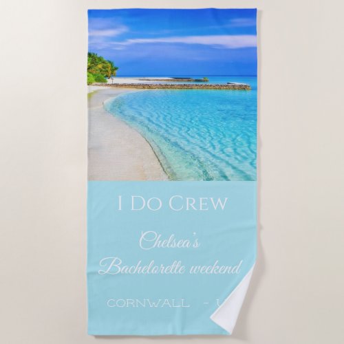 Tropical Ocean Bachelorette Weekend Beach Towel