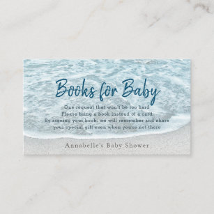 Tropical Ocean Beach Baby Shower Books Request Business Card