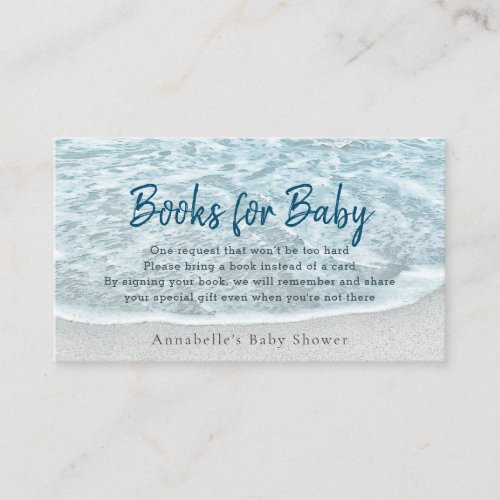 Tropical Ocean Beach Baby Shower Books Request Business Card