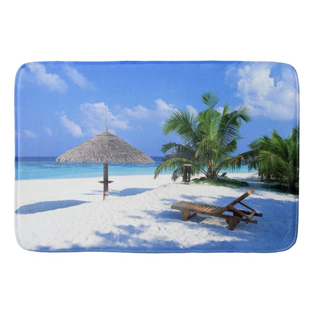 Tropical Ocean Beach Bathroom Rug Mat Home Decor (Front)