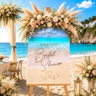 Tropical Ocean Beach Bridal Shower Welcome Sign
