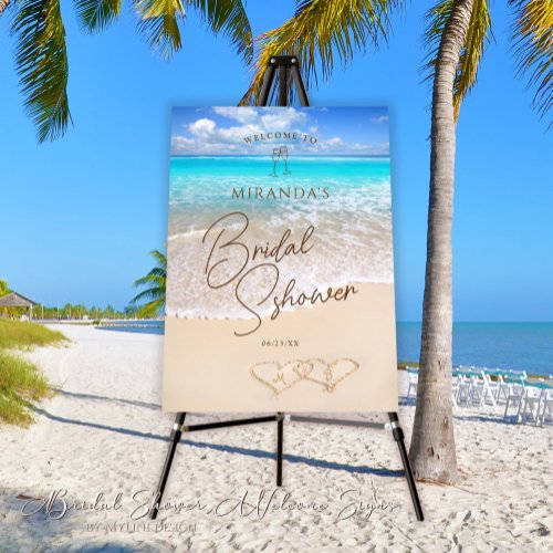 Tropical Ocean Beach Bridal Shower Welcome Sign