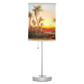 Tropical Ocean Beach Palm Tree Sunset Table Lamp (Right)