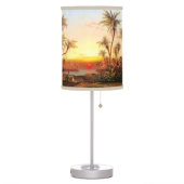 Tropical Ocean Beach Palm Tree Sunset Table Lamp (Left)