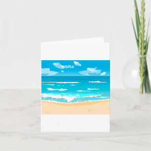Tropical Ocean Beach Scene Coastal Landscape Card