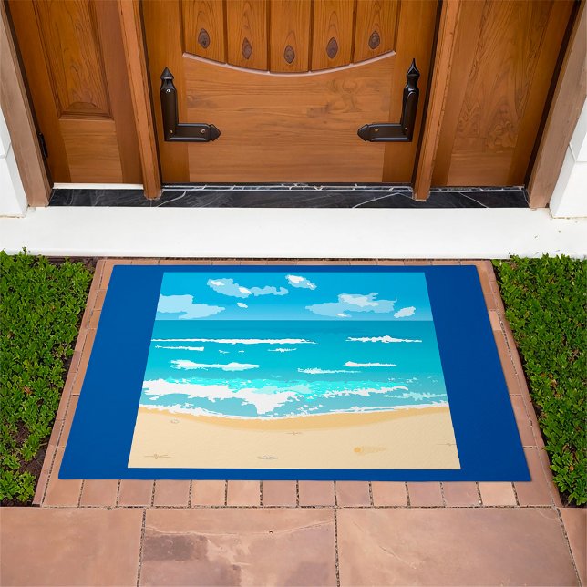 Tropical Ocean Beach Scene Coastal Landscape  Doormat (Creator Uploaded)