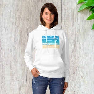 Tropical Ocean Beach Scene Coastal Landscape  Hoodie