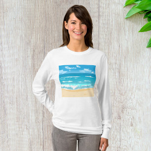 Tropical Ocean Beach Scene Coastal Landscape T-Shirt