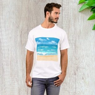 Tropical Ocean Beach Scene Coastal Landscape  T-Shirt