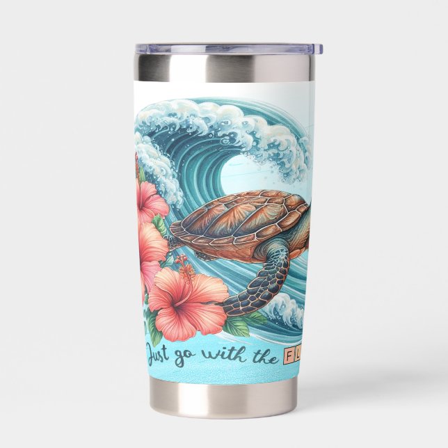 Tropical Ocean Beach Sea Turtle Tumbler 20oz  (Left)