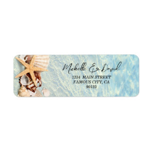 Tropical Ocean Beach Seashell Address Label