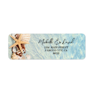 Tropical Ocean Beach Seashell Address Label