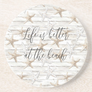 Tropical Ocean Beach Starfish Wedding Coaster