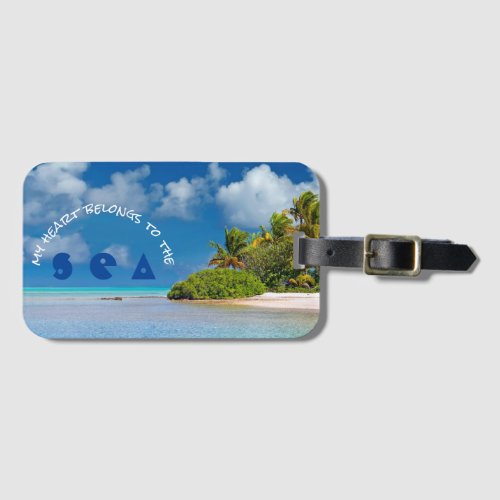 Tropical Ocean Beach Typography Luggage Luggage Tag