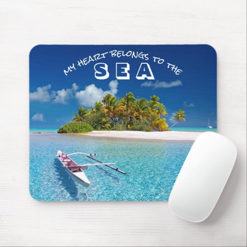 Tropical Ocean Beach Typography Mouse Pad