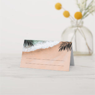 Tropical Ocean Beach Wedding Place Card