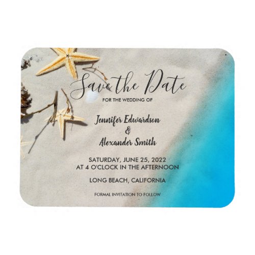 Tropical ocean beach wedding Save the Date Magnet