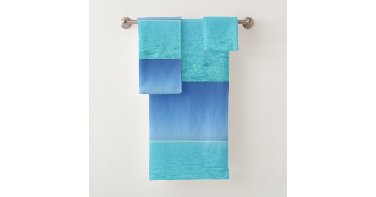 Tropical Ocean Blue Beach Bathroom Bath Towel Set Zazzle