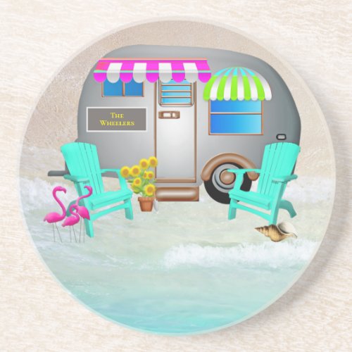 Tropical Ocean Camping Trailer Family Name Coaster