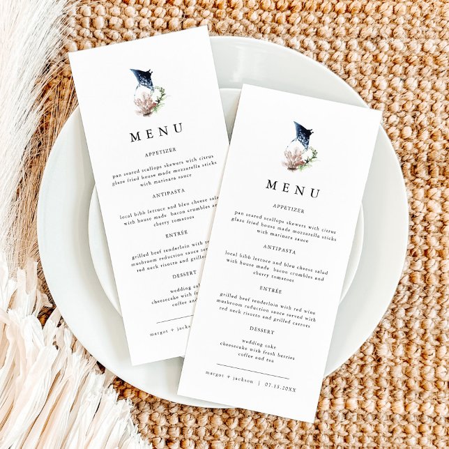 Tropical Ocean Coral Manta Ray Beach Menu (Creator Uploaded)