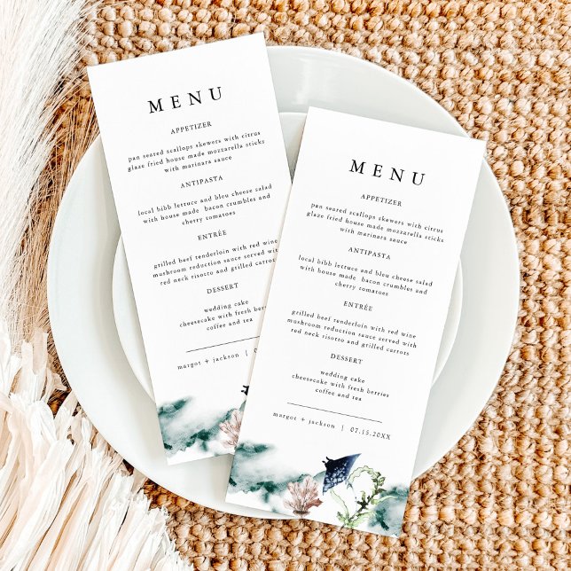 Tropical Ocean Coral Manta Ray Beach Menu (Creator Uploaded)