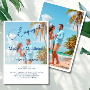 Tropical Ocean Destination Engagement Photo Invitation