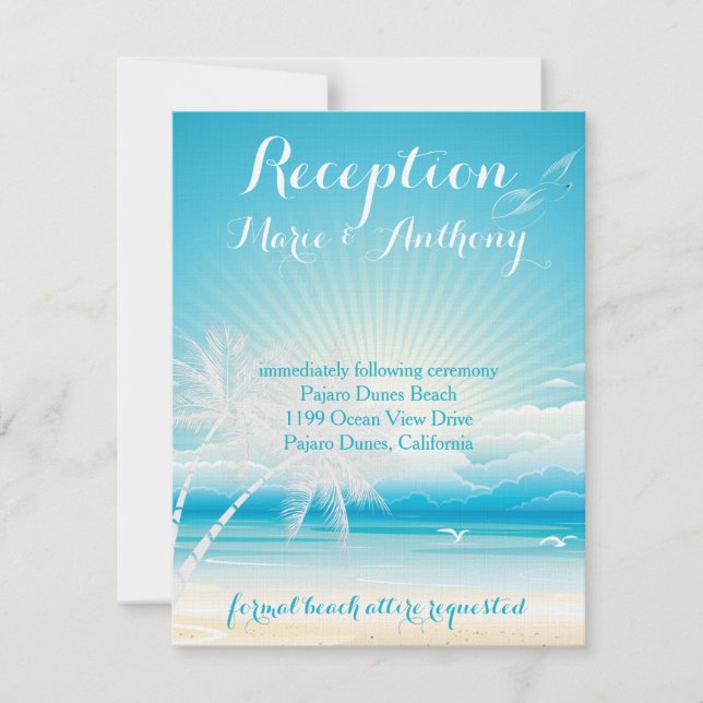TROPICAL OCEAN DREAMS Reception Invitation (Front)