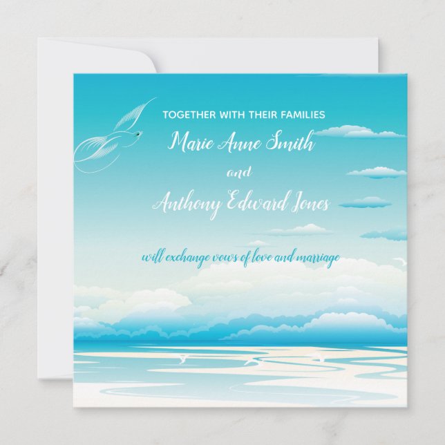 TROPICAL OCEAN DREAMS Wedding Invitation (Front)