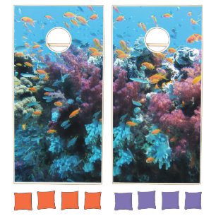 Tropical Ocean Fish Coral Reef Corn Hole Game